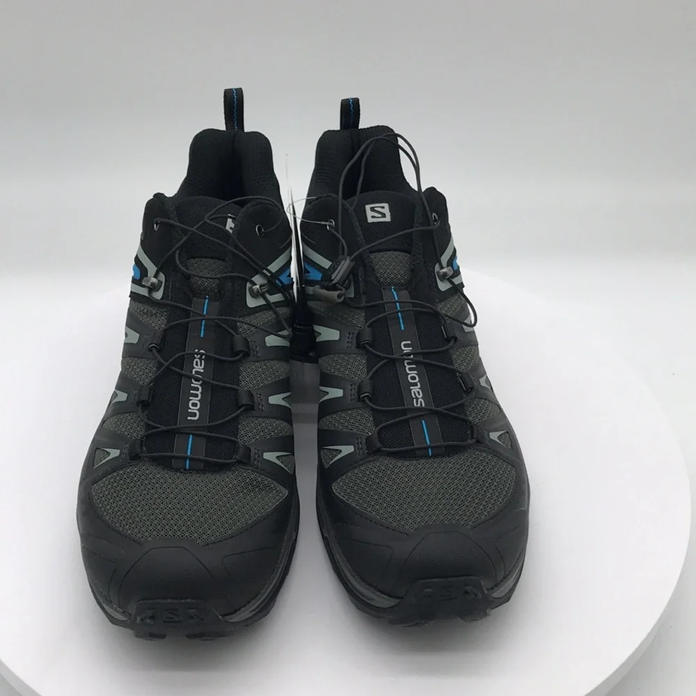 Salomon mens Black and Blue Hiking Shoes size 12.5 US